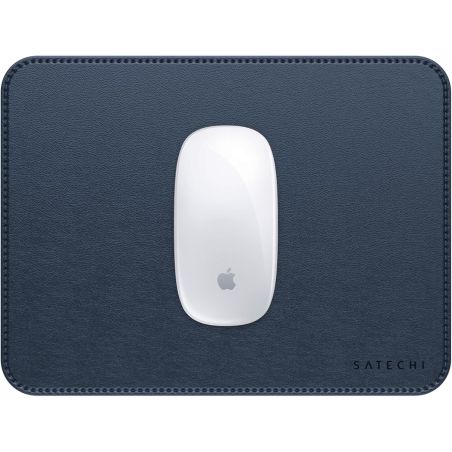 TAPIS DE SOURIS PREMIUM CUIR VEGAN BLEU