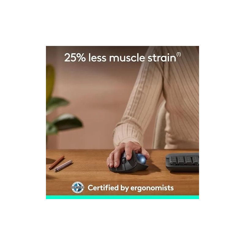 ERGO M575S WIRELESS GRAPHITE TRACKBALL MOUSE