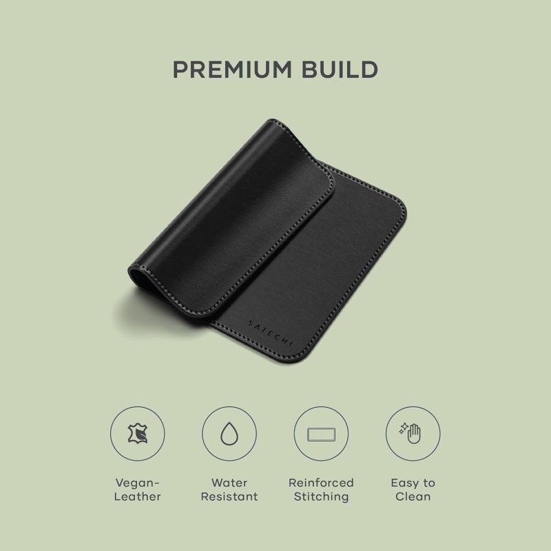 PREMIUM MOUSE PAD BLACK VEGAN LEATHER