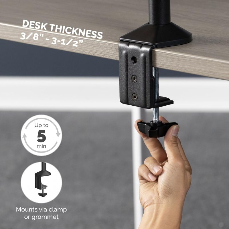 32'' SINGLE ADJUSTABLE BLACK SCREEN ARM