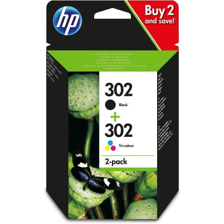 CARTOUCHE JET ENCRE ORIGINE HP 302 PACK NOIR ET 3 COULEURS