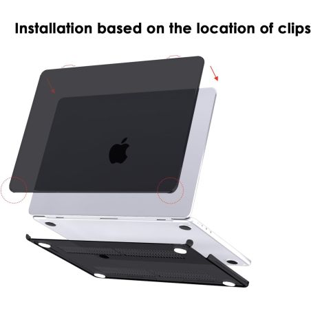 COQUE MACBOOK AIR 15'' PLASTIQUE TRANSPARENT NOIR