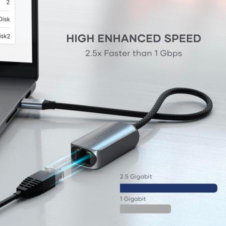 ADAPTATEUR MULTIMEDIA USB-C VERS ETHERNET GRIS SIDERAL