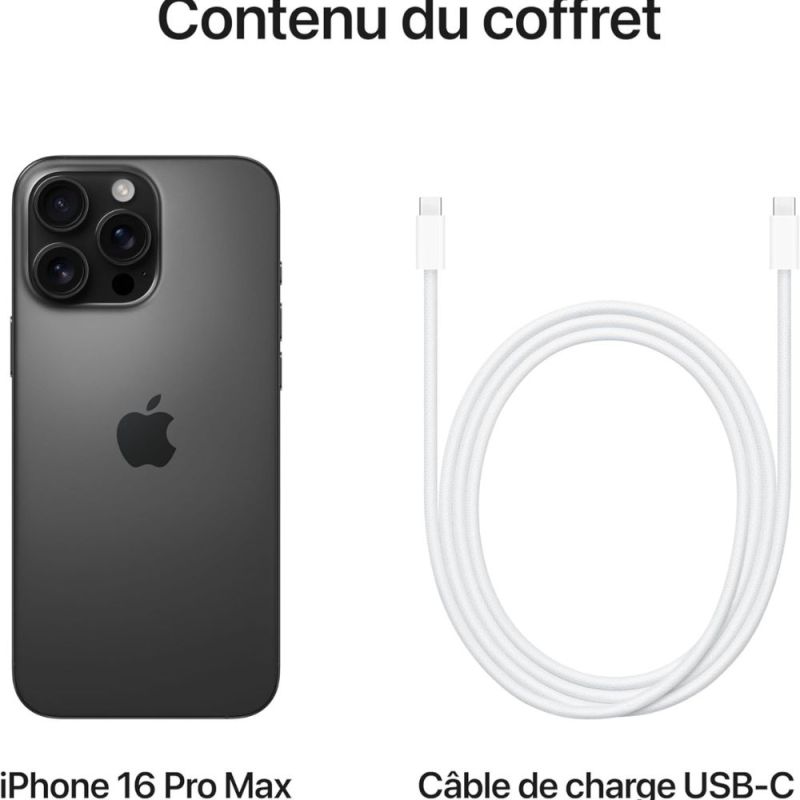 SMARTPHONE IPHONE 16 PRO MAX 256 GO TITANE NOIR