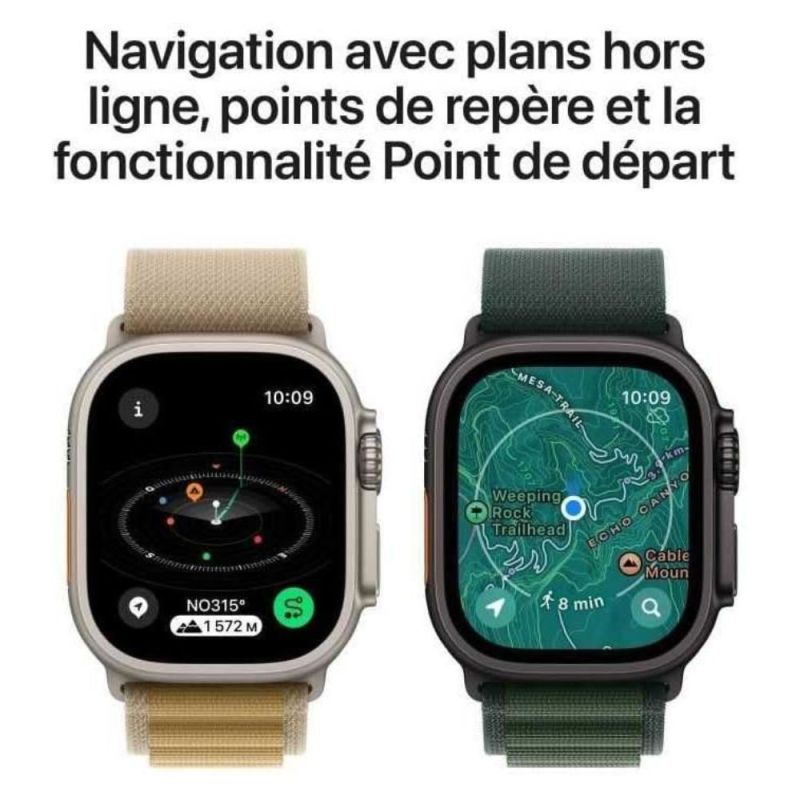 APPLE WATCH ULTRA 2 GPS + CEL49 MM TITANE NATUREL BRACELET ALPINE L
