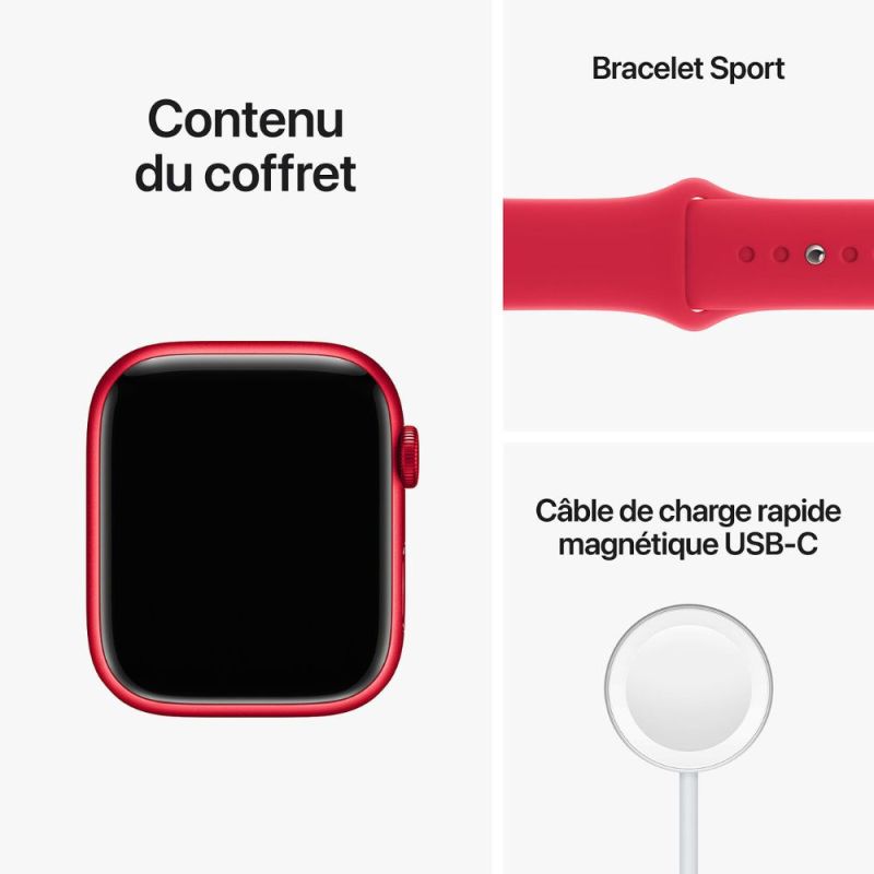 APPLE WATCH SERIE 8 + CELLULAIRE 45MM ALUMINUM ROUGE