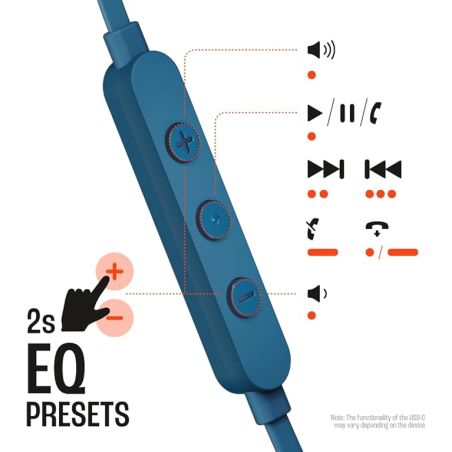 TUNE 305C USB-C BLUE WIRED EARPHONES