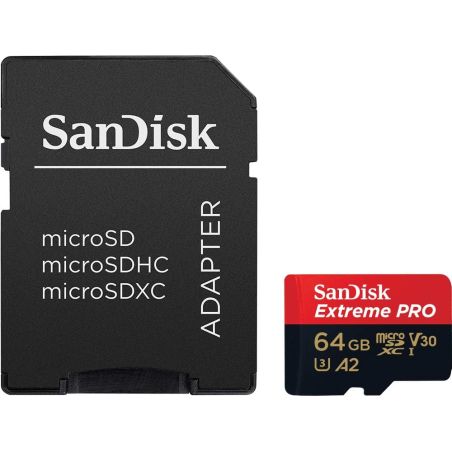 CARTE MEMOIRE EXTREME PRO MICROSDXC UHS-I 64 GO + ADAPTATEUR SD
