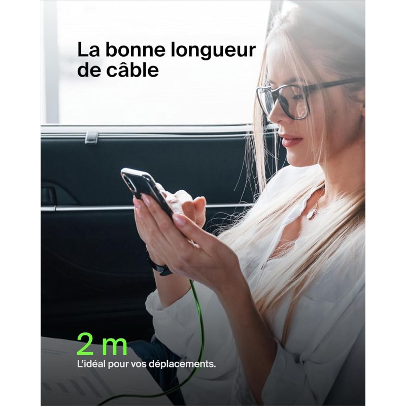 CABLE BOOST CHARGE USB-C VERS USB-C 2M NOIR