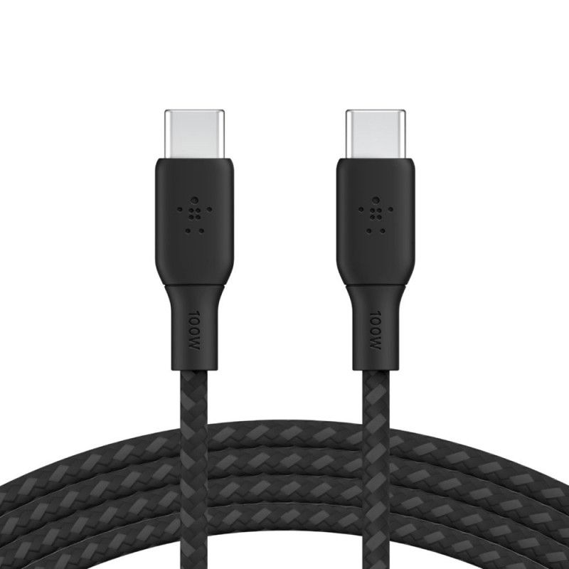 CABLE RENFORCE USB-C VERS USB-C 2M NOIR