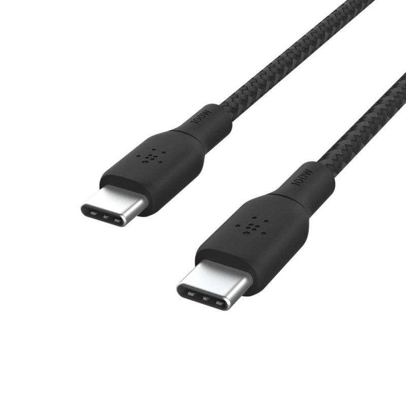 CABLE RENFORCE USB-C VERS USB-C 2M NOIR