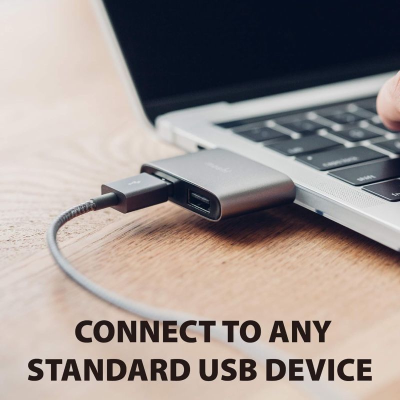 ADAPTATEUR USB-C VERS DOUBLE USB-A GRIS TITANE