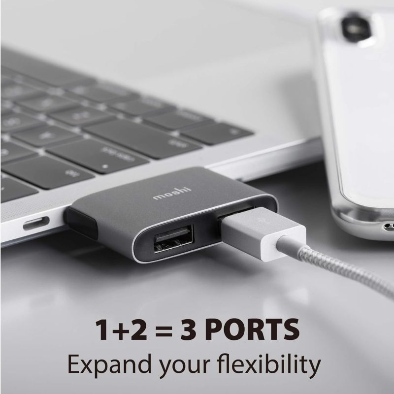 ADAPTATEUR USB-C VERS DOUBLE USB-A GRIS TITANE