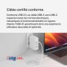 CABLE TRESSE USB-C 240W 1M BLANC