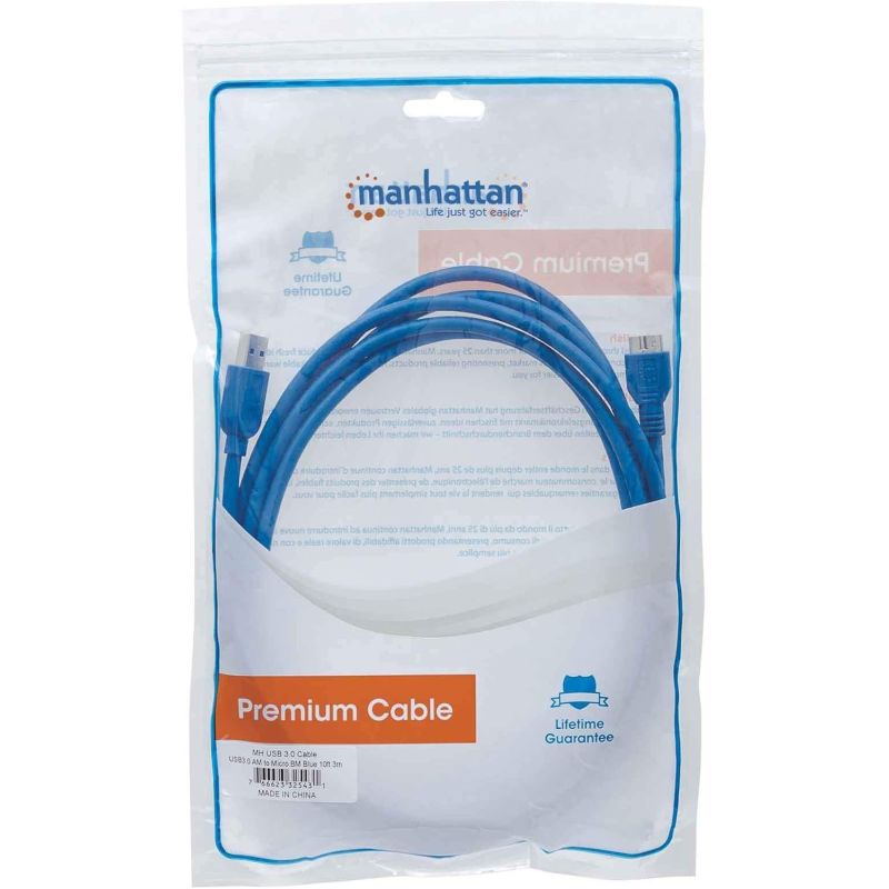 CABLE USB 3M/10FT BLEU