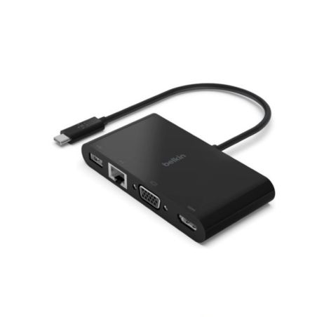 ADAPTATEUR MULTIMEDIA USB-C VERS HDMI - VGA - USB A NOIR