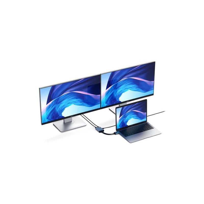 ADAPTATEUR DOUBLE HDMI DOUBLE USB-C GRIS SIDERAL