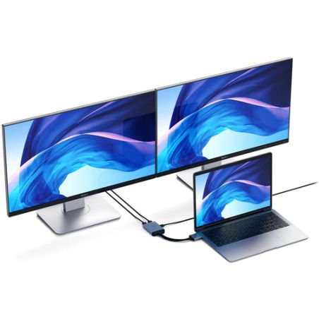 ADAPTATEUR DOUBLE HDMI DOUBLE USB-C GRIS SIDERAL