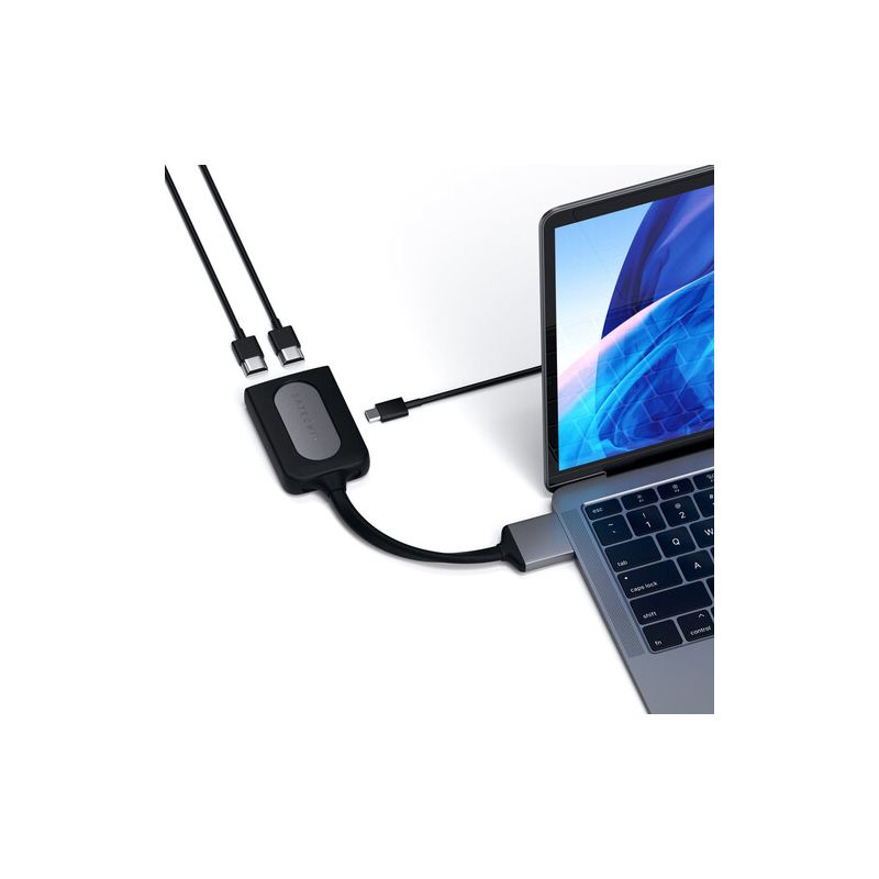 ADAPTATEUR DOUBLE HDMI DOUBLE USB-C GRIS SIDERAL