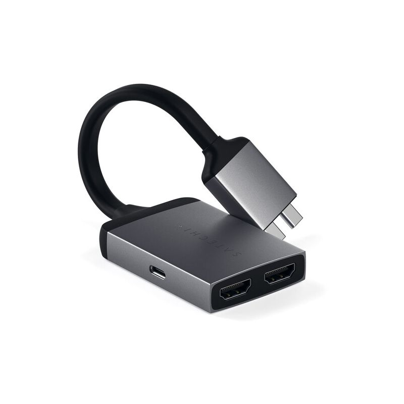 ADAPTATEUR DOUBLE HDMI DOUBLE USB-C GRIS SIDERAL