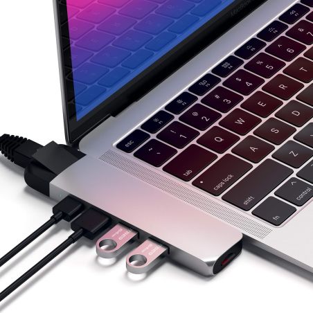 HUB USB-C VERS ETHERNET 4K HDMI 4K HDMI ARGENT