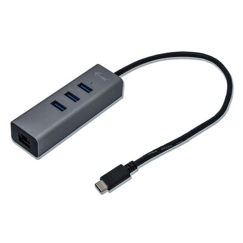 HUB USB-C 3 PORTS USB + GIGABIT ETHERNET METAL