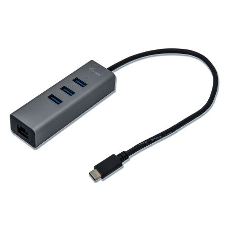 HUB USB-C 3 PORTS USB + GIGABIT ETHERNET METAL