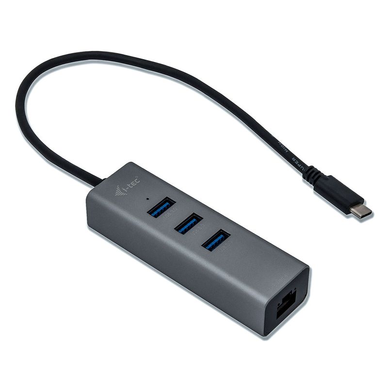 HUB USB-C 3 PORTS USB + GIGABIT ETHERNET METAL