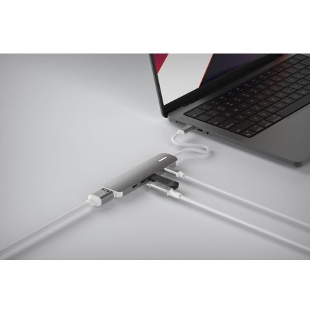 HUB MULTIPORTS USB-C 5-EN-1 140W AVEC HDMI 4K GRIS/BLANC