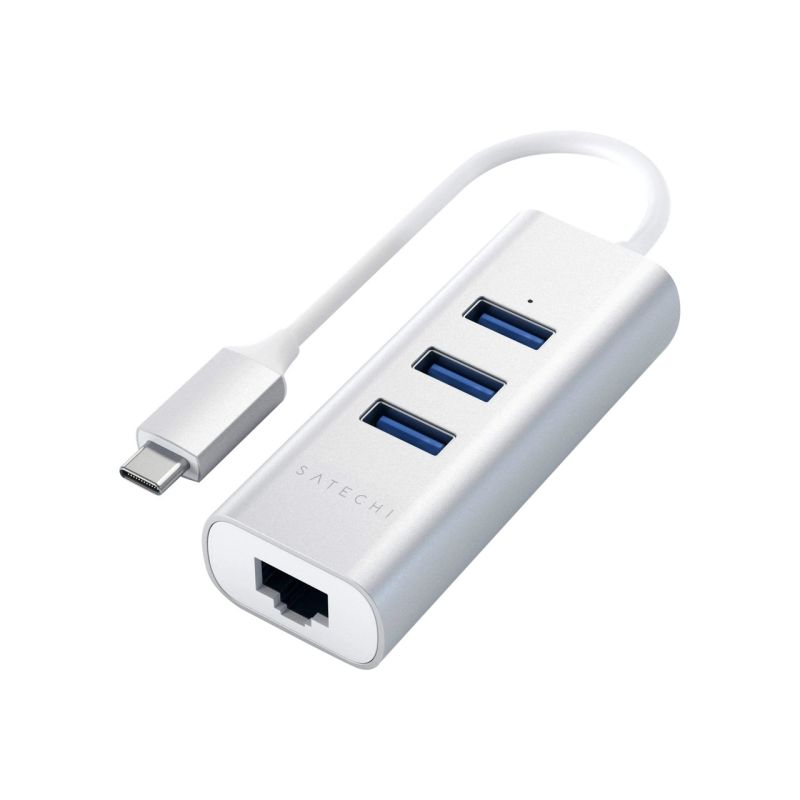 HUB USB-C 2 EN 1 ARGENT
