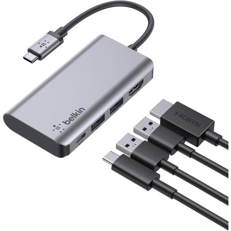 HUB MULTIMADIA USB-C AVEC HDMI 4K/ USB-A x 2/ USB-C - SILVER