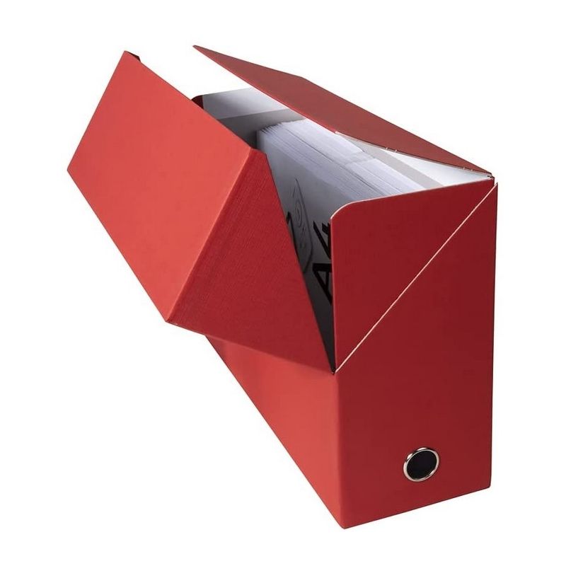 BOITE DE CLASSEMENT PAPIER TOILE 12CM ROUGE