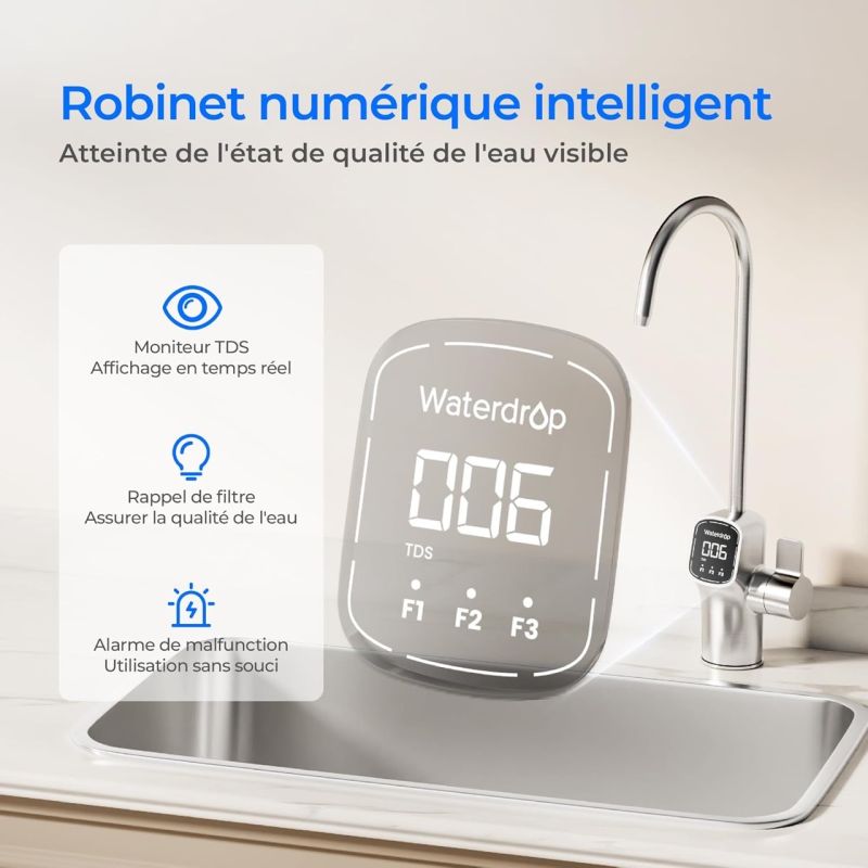 WATERDROP G800 X8 REVERSE OSMOSIS SYSTEM WITH FAUCET