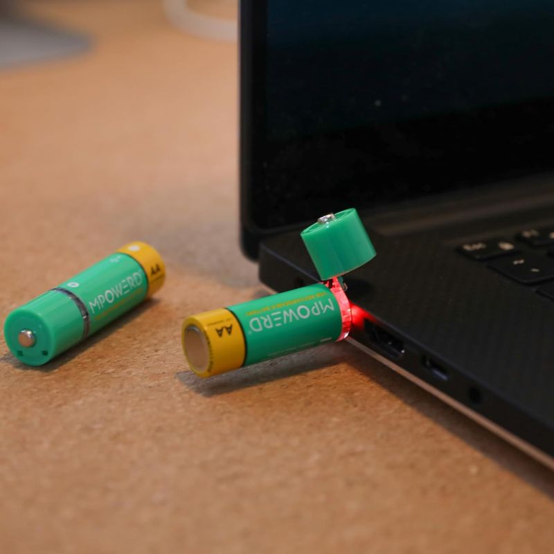 PILES RECHARGEABLE AA PAR USB X4