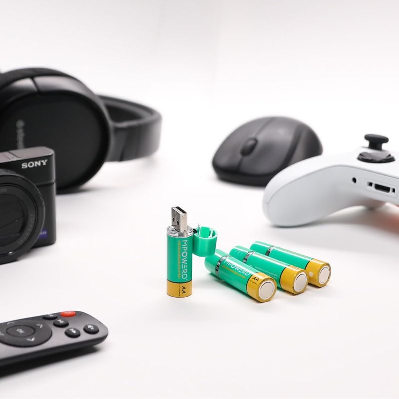 PILES RECHARGEABLE AA PAR USB X4