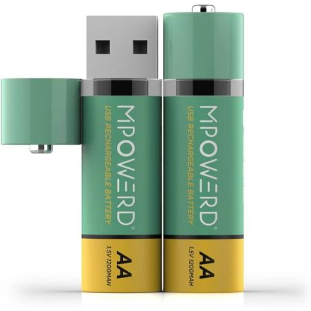 VIRI USB RECHARGEABLE AA BATTERIES X4