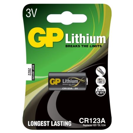 PILE LITHIUM CR123A DL123A 3V NOIR