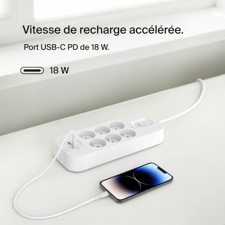 6-OUTLET SURGE PROTECTION POWER SOCKETS / USB-C AND USB-A
