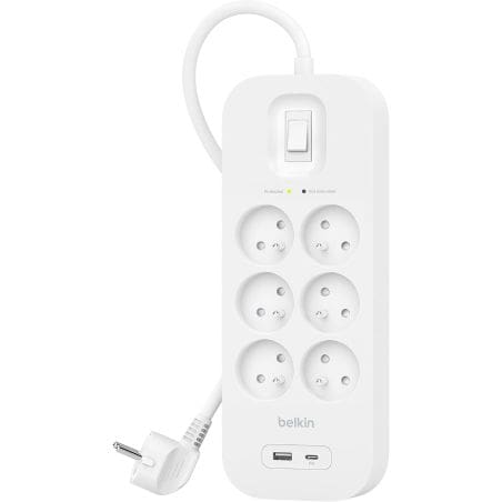 6-OUTLET SURGE PROTECTION POWER SOCKETS / USB-C AND USB-A