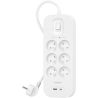 MULTIPRISES PARAFOUDRE 6 PRISES /USB-C ET USB-A