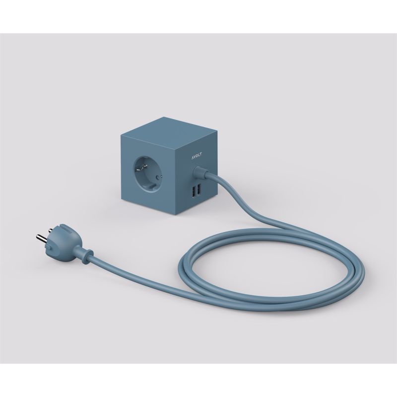 MULTIPRISE AVEC USB/MAGNET ET CABLE 1.8M BLEU OCEAN