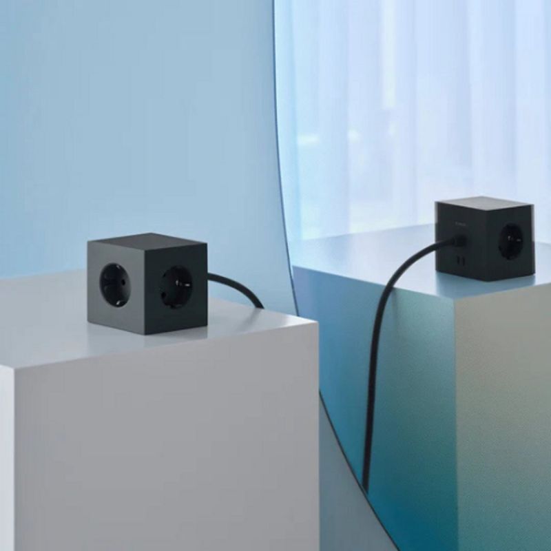 MULTIPRISE AVEC USB/MAGNET ET CABLE 1.8M NOIR