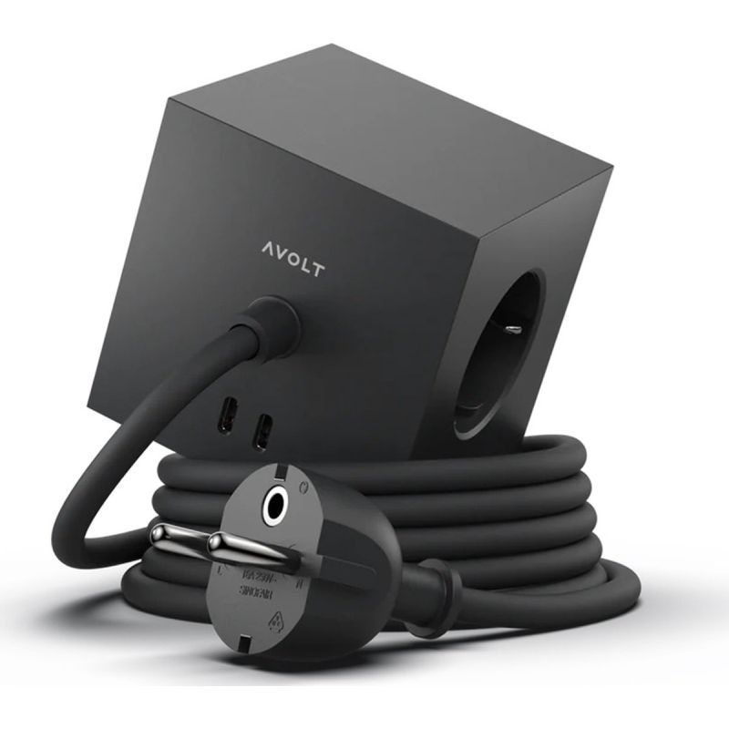 MULTIPRISE AVEC USB/MAGNET ET CABLE 1.8M NOIR