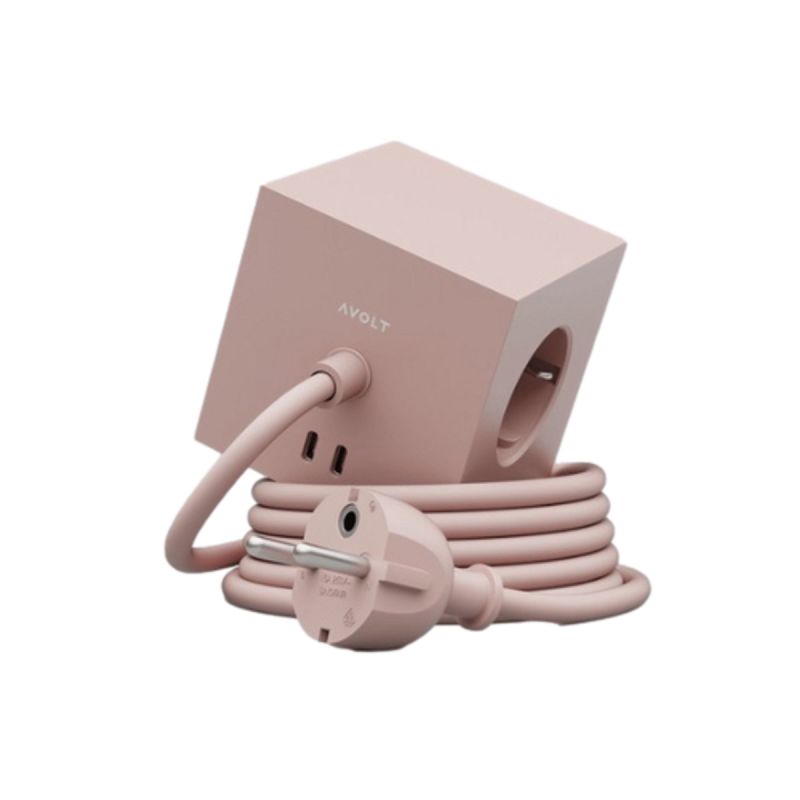 MULTIPRISE AVEC USB/MAGNET ET CABLE 1.8M ROSE