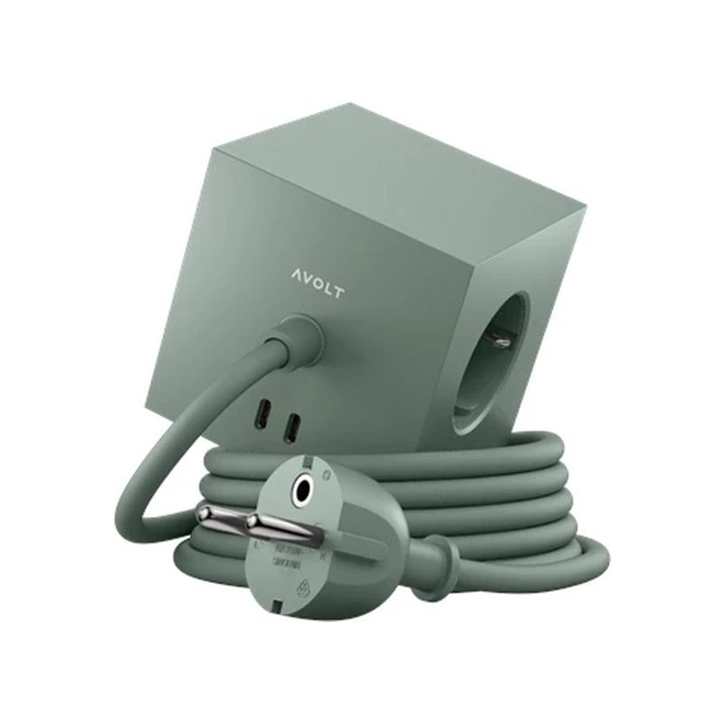 MULTIPRISE AVEC USB/MAGNET ET CABLE 1.8M VERT