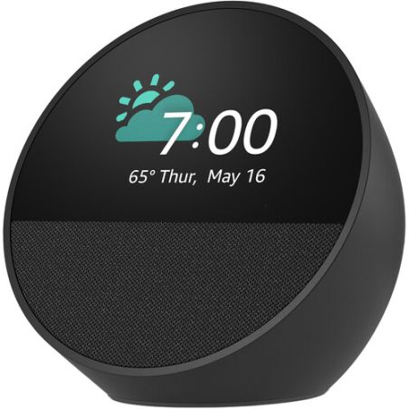 REVEIL CONNECTE ECHO SPOT 2024 AVEC ALEXA NOIR
