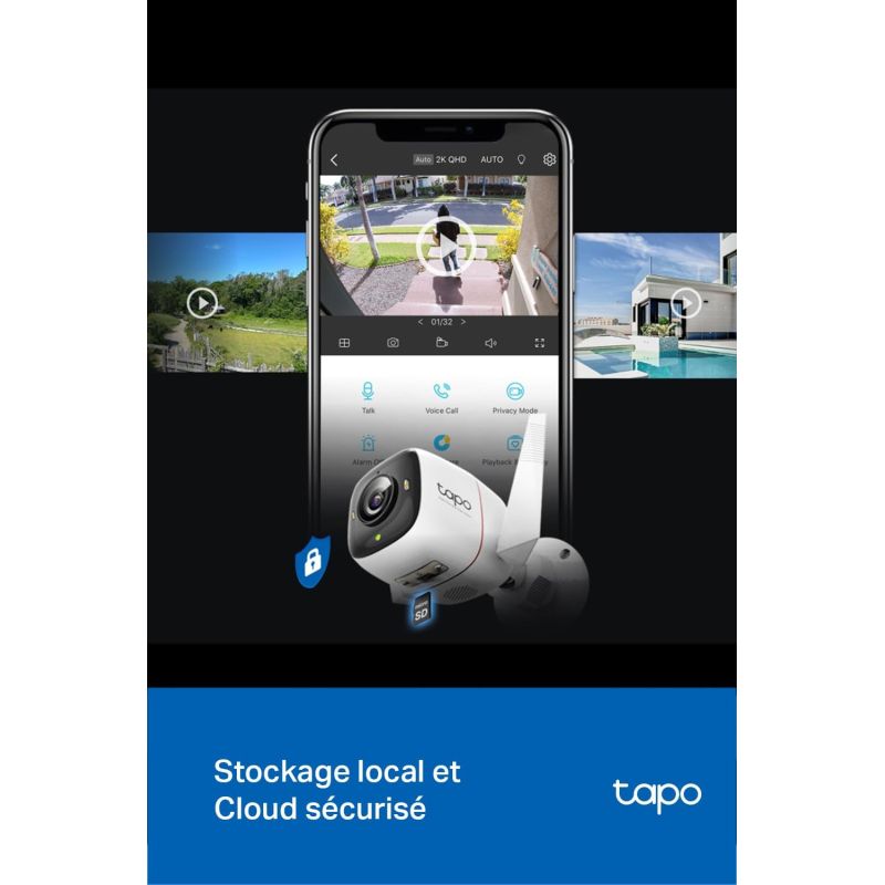 CAMERA EXTERIEURE MOTORISE 360° NOCTURNE TAPO C325WB