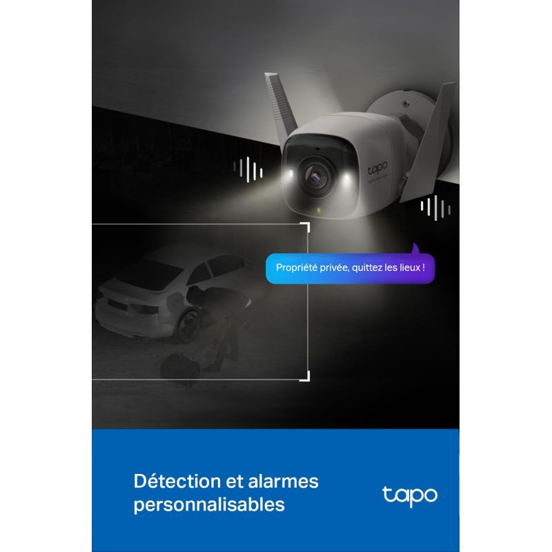 CAMERA EXTERIEURE MOTORISE 360° NOCTURNE TAPO C325WB