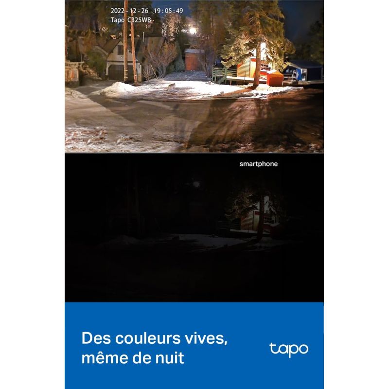 CAMERA EXTERIEURE MOTORISE 360° NOCTURNE TAPO C325WB