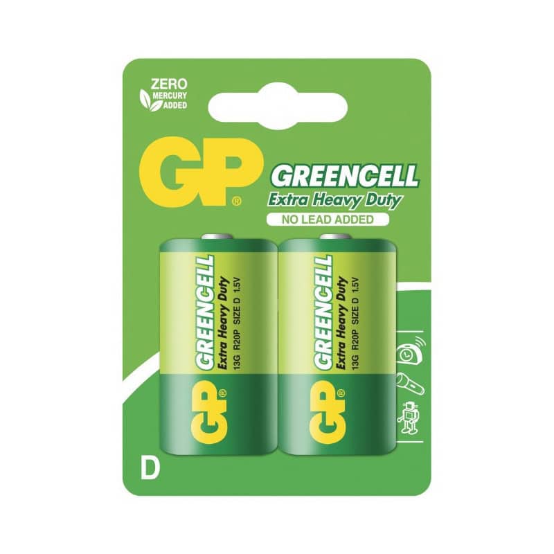 PILE GREENCELL SIZE D LR20 1.5V (2 PILES)